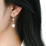 Freshwater Pearl 925 Sterling Silver Love Earrings for Girls