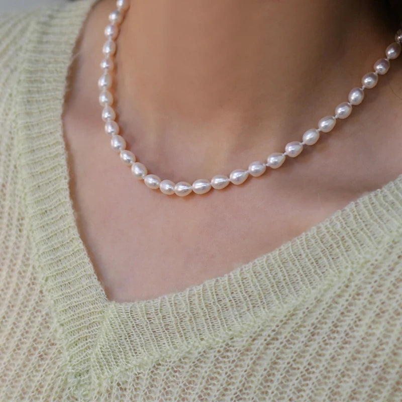 Freshwater Pearl 925 Silver Pendant Necklace for Women