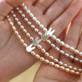 Freshwater Pearl Sterling Silver Rabbit Bracelet for Women
