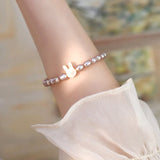 Freshwater Pearl 925 Sterling Silver Rabbit Bracelet for Women