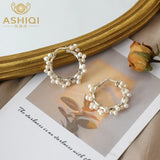 Freshwater Pearl 925 Silver Hoop Earrings Jewelry for Women