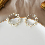 Freshwater Pearl Sterling Silver Hoop Earrings for Women