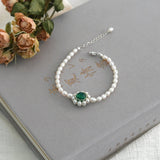 Freshwater Pearl 925 Silver Sun Flower Bracelet Natural Agate Gift