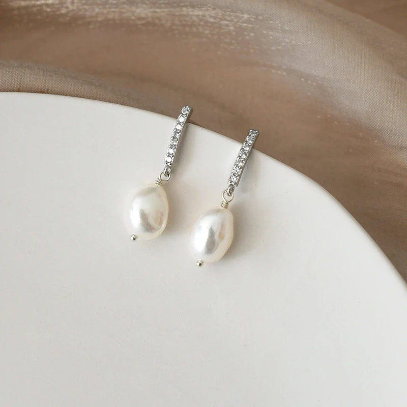 Freshwater Pearl 925 Silver Earrings for Women Gift