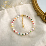 Freshwater Pearl Anklet for Women Foot Bracelet Minimalist Jewelry