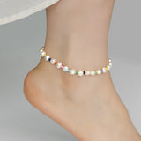 Freshwater Pearl Anklet for Women Foot Bracelet Minimalist Jewelry