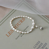 Freshwater Pearl Bell Bracelet Elastic Rope Jewelry Women