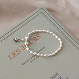 Freshwater Pearl Bell Bracelet Elastic Rope Jewelry Women