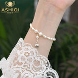 Freshwater Pearl Bell Bracelet Elastic Rope Jewelry Women