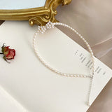 Freshwater Pearl Bow Choker Necklace 925 Silver Women's Jewelry Gift