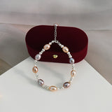 Freshwater Pearl Bracelet 925 Silver Jewelry Women Mixed Personal Gift