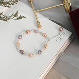Freshwater Pearl Bracelet 925 Silver Jewelry Women Mixed Personal Gift