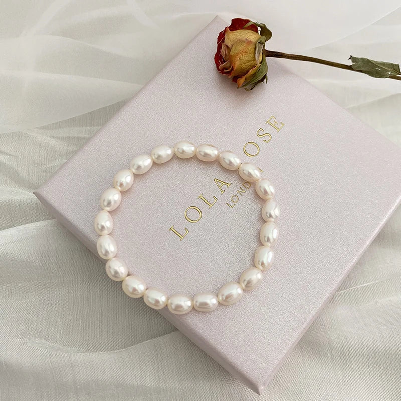 Freshwater Pearl Bracelet 925 Sterling Silver Jewelry