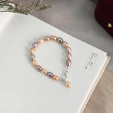 Freshwater Pearl Bracelet 925 Sterling Silver Mixed Bracelet for Women