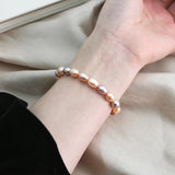Freshwater Pearl Bracelet 925 Sterling Silver Mixed Bracelet for Women