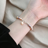 Freshwater Pearl Bracelet 925 Sterling Silver Mixed Bracelet for Women