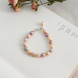 Freshwater Pearl Bracelet 925 Sterling Silver Mixed Bracelet for Women