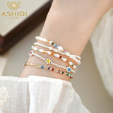 Freshwater Pearl Bracelet 925 Silver Agate Stone Women Gift