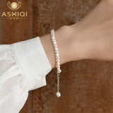 Freshwater Pearl Bracelet 925 Silver Women's
