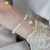 Freshwater Pearl Bracelet Kitten Claw Pendant 925 Sterling Silver