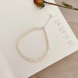 Freshwater Pearl Bracelet Kitten Claw Pendant 925 Sterling Silver