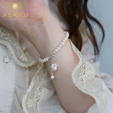 Freshwater Pearl Bracelet Kitten Claw Pendant 925 Sterling Silver