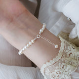 Freshwater Pearl Bracelet Kitten Claw Pendant 925 Sterling Silver