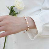 Freshwater Pearl Bracelet with 925 Sterling Silver Charm