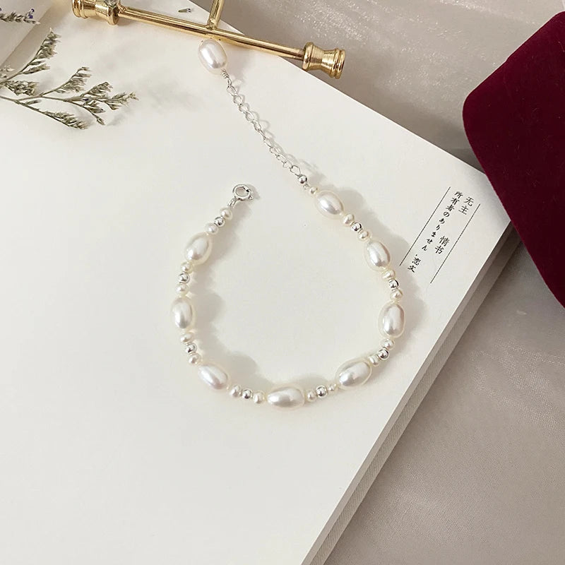 Freshwater Pearl Bracelet with 925 Sterling Silver Charm