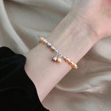 Freshwater Pearl Bracelet 925 Sterling Silver Button Jewelry Gift Women