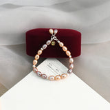 Freshwater Pearl Bracelet 925 Sterling Silver Button Jewelry Gift Women