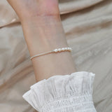 Freshwater Pearl Bracelet with 925 Silver Chain