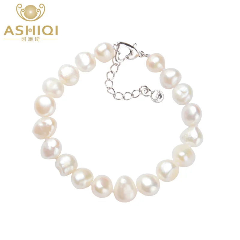 Baroque Pearl Bracelet Natural Freshwater 9-10mm for Women