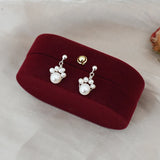 Freshwater Pearl Cat Claw Earrings 925 Silver Vintage Jewelry Women