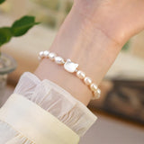 Freshwater Pearl Cat Bracelet Elastic Rope for Women