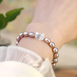 Freshwater Pearl Cat Bracelet Elastic Rope for Women