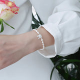 Freshwater Pearl Cat Rabbit Bracelet Elastic Jewelry Women