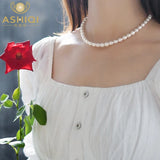 Freshwater Pearl Choker Necklace with 925 Silver Clasp