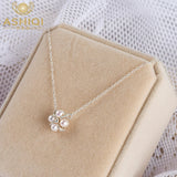 Freshwater Pearl Clover 925 Silver Choker Necklace for Women - Lucky Gift