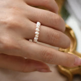 Freshwater Pearl Couple Rings 925 Silver Jewelry for Women