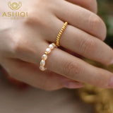 Freshwater Pearl Couple Rings 925 Silver Jewelry for Women