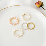 Freshwater Pearl Couple Rings 925 Silver Jewelry for Women