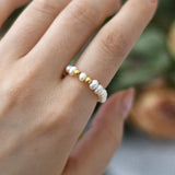 Freshwater Pearl Couple Rings 925 Silver Jewelry for Women