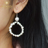 Freshwater Pearl Dangle Earrings 925 Sterling Silver Jewelry For Women