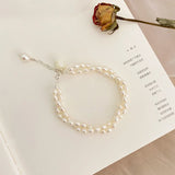 Pearl Double Bracelet 925 Silver Women's Jewelry