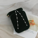 Freshwater Pearl Drop Earrings 925 Silver Tassel Long Jewelry Girls