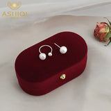 Natural Freshwater Pearl Ear Clips 925 Sterling Silver Earrings for Women Gift