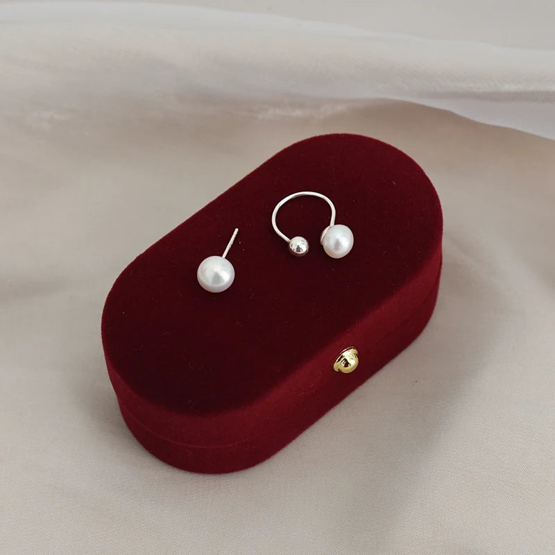 Natural Freshwater Pearl Ear Clips 925 Sterling Silver Earrings for Women Gift