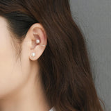 Natural Freshwater Pearl Ear Clips 925 Sterling Silver Earrings for Women Gift