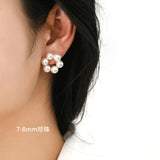 Freshwater Pearl Earrings 925 Sterling Silver Jewelry Gift for Women